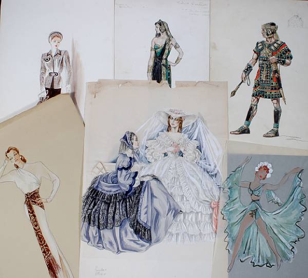 Appraisal: A large collection of costume design sketches from various Hollywood