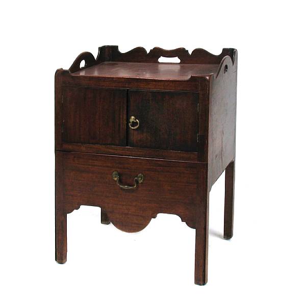 Appraisal: A George III mahogany bedside cupboard height in width in