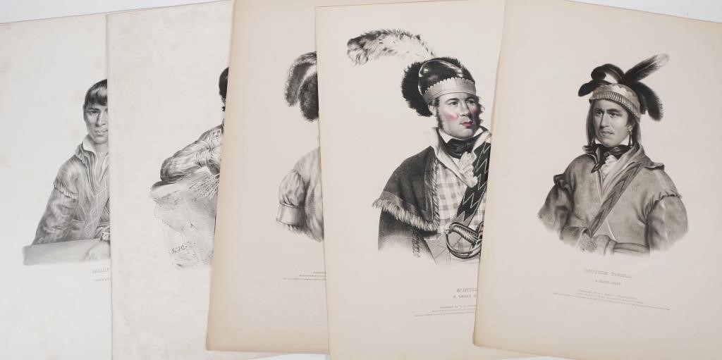 Appraisal: Five black and white lithograph portraits after paintings by Charles