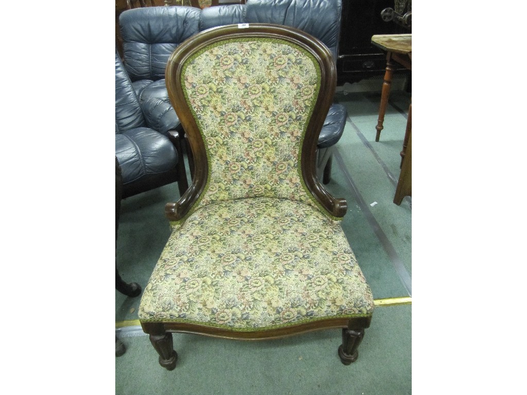 Appraisal: Victorian style floral upholstered parlour chair