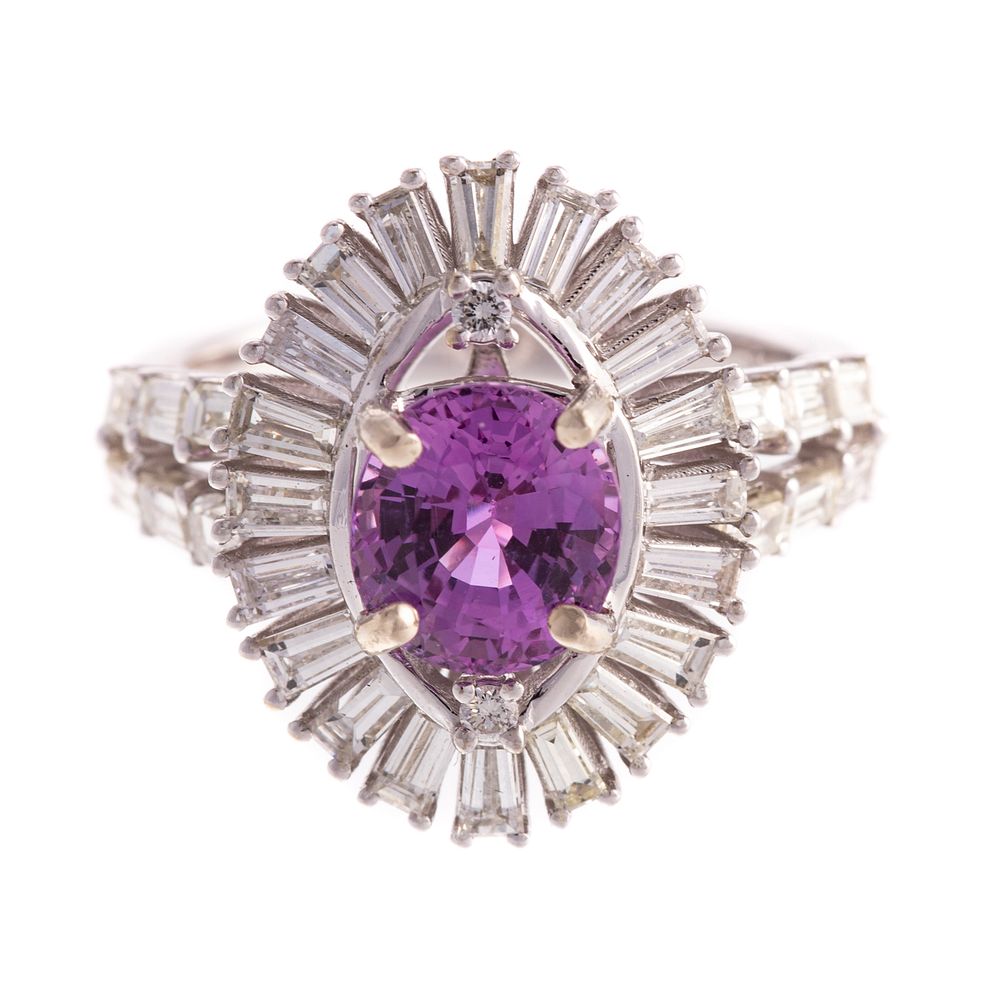 Appraisal: A ct Pink Sapphire Diamond Ring in K K white