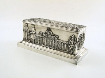 Appraisal: A late th century Indian silver presentation casket of rectangular