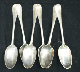 Appraisal: A set of six Scottish silver table spoons by James