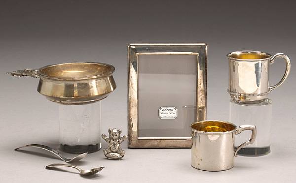 Appraisal: A group of sterling items for baby and child Comprising