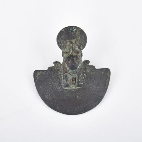 Appraisal: Egyptian Bronze Aegis Late Period - B C surmounted by