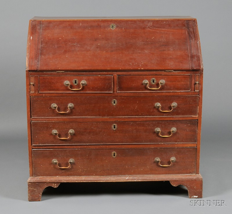 Appraisal: George III Mahogany Slant-lid Desk late th century of typical