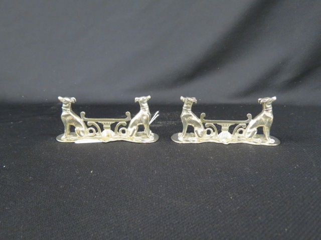 Appraisal: Pair of Silverplate Figural Dog Knife Rests wide excellent