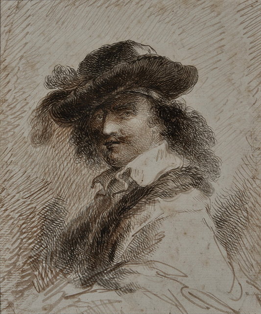 Appraisal: CIRCLE OF REMBRANDT VAN RIJN - Shoulder length portrait of