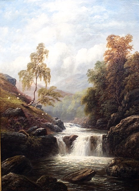 Appraisal: William Mellor - Welsh Falls oil on canvas signed cm