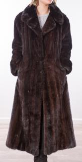 Appraisal: Vintage Full Length Mink Coat Black or dark brown full