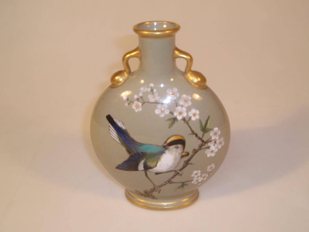 Appraisal: A late thC Minton's art pottery moon flask painted with