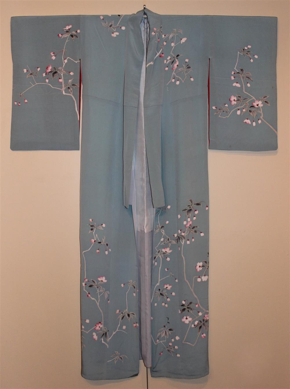 Appraisal: SIX JAPANESE CREPE KIMONOS the group including a pale ecru