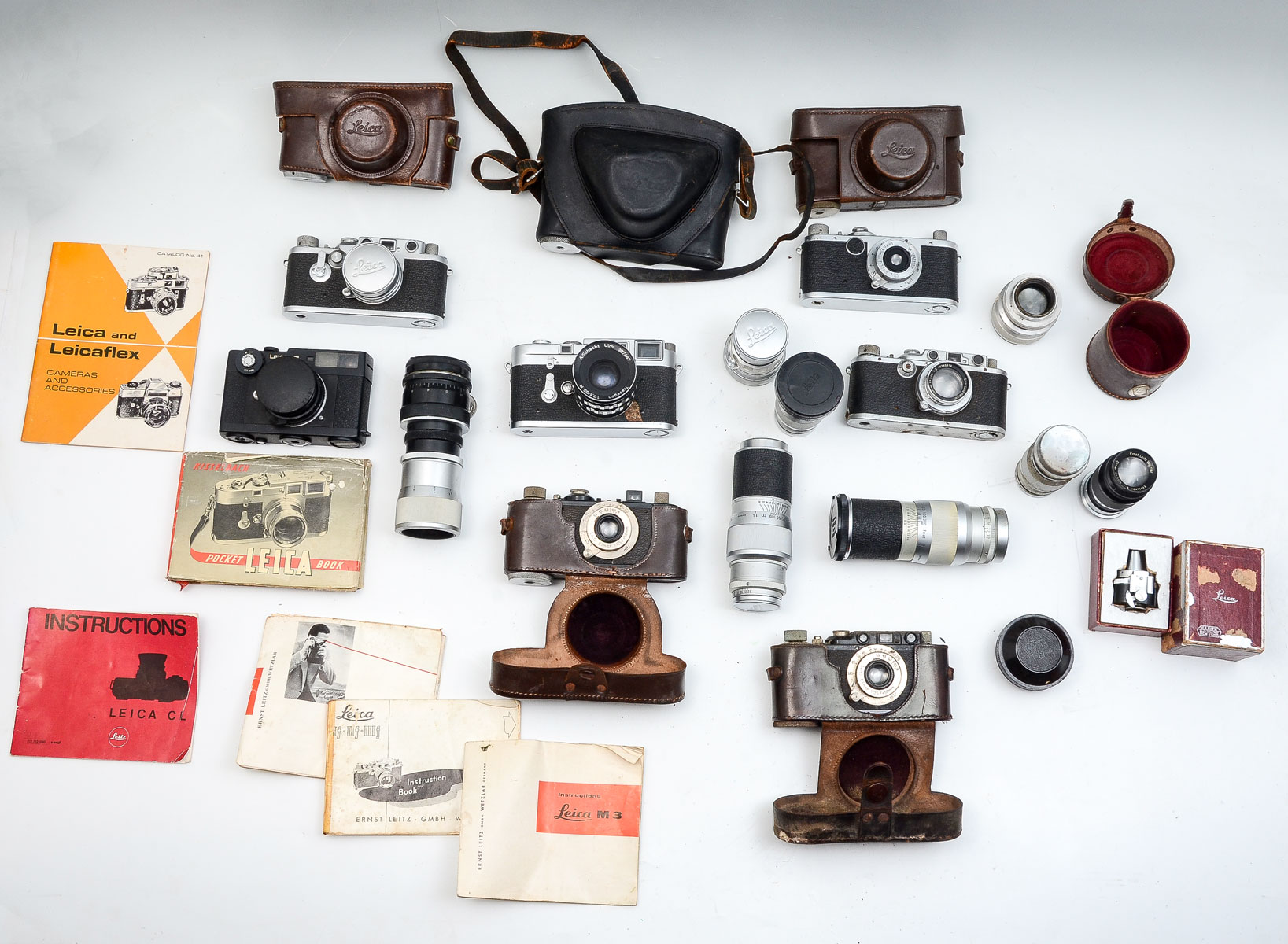 Appraisal: PC LEITZ LEICA CAMERA LENS COLLECTION Comprising - Leica camera