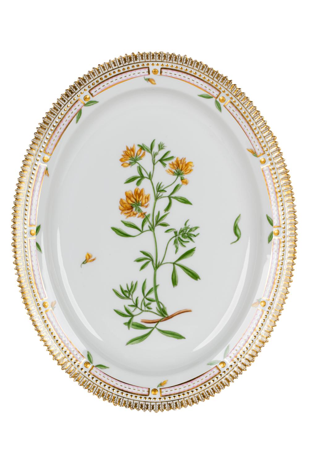 Appraisal: ROYAL COPENHAGEN 'FLORA DANICA' OVAL DISHmodern printed and painted marks