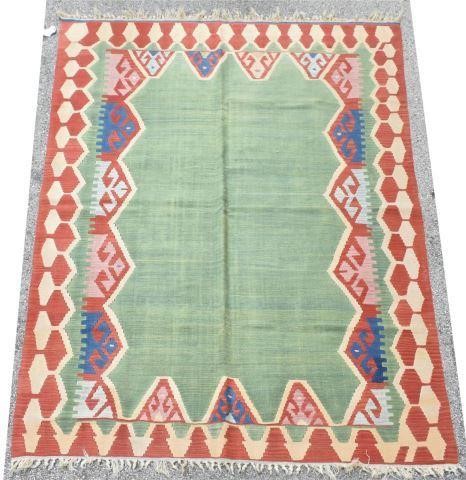 Appraisal: Hand-tied Turkish Oushak Kilim rug approx ' l ' w