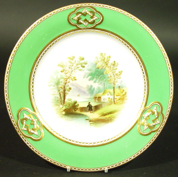 Appraisal: Victorian china plate hand painted with a landscape view in