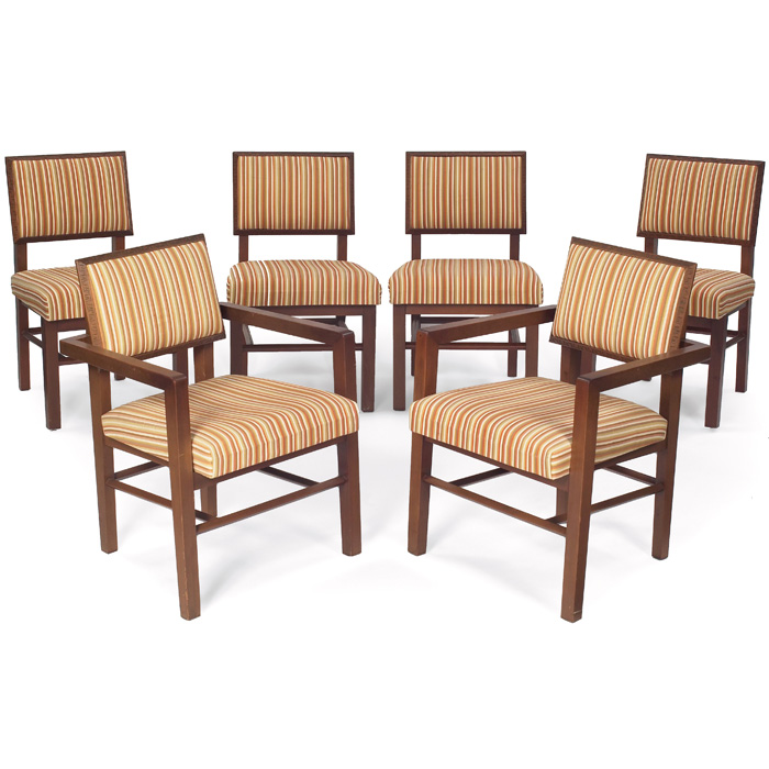 Appraisal: Frank Lloyd Wright dining chairs set of six four side