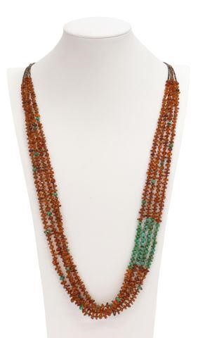 Appraisal: Southwest multi-strand necklace four strands featuring pen shell heishi beads