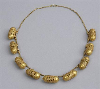 Appraisal: Islamic Gold Capsule Necklace