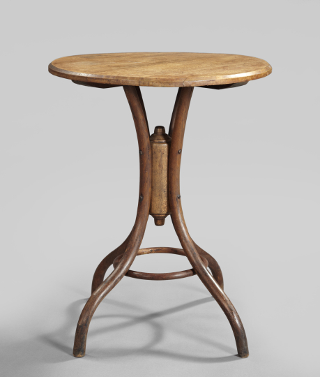 Appraisal: Thonet-Style Bentwood Ash Circular Side Table early th century the