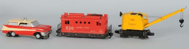 Appraisal: Lot of Lionel Motorized Units Description Post-war Includes borrow crane