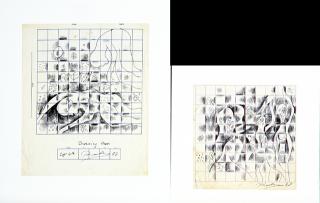 Appraisal: Noel Rockmore - Drowning Man and Figures two grid pen