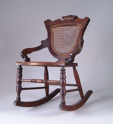 Appraisal: VICTORIAN CHILD S ROCKER Wonderful child s rocker is done