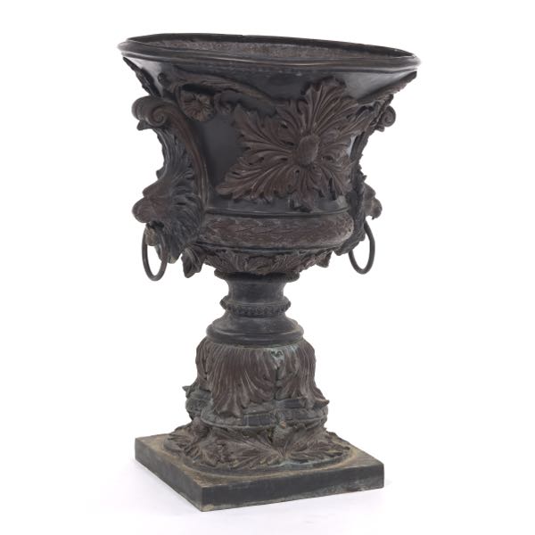 Appraisal: VICTORIAN PATINATED BRONZE GARDEN URN CA TH CENTURY x Cast