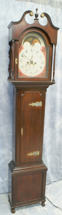 Appraisal: Mahogany Philadelphia Federal tall case clock by Benjamin and Ellis