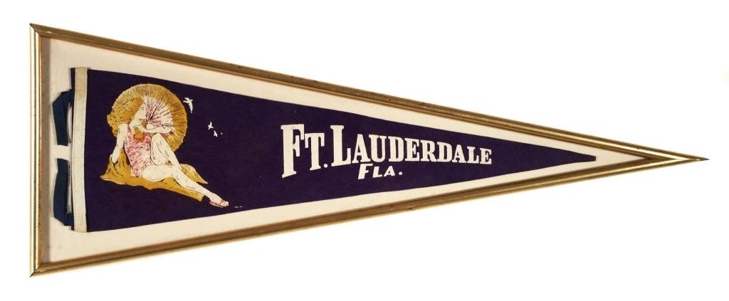 Appraisal: 's vintage souvenir full sized felt pennant with complete end