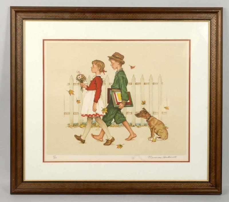 Appraisal: Limited Edition Norman Rockwell Print Description Framed and matted under