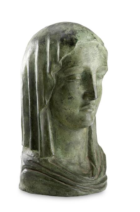 Appraisal: CLARE SHERIDAN BUST OF A WOMAN bronze signed in the