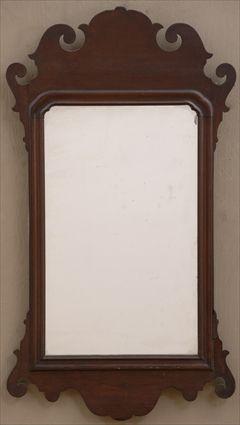 Appraisal: CHIPPENDALE MAHOGANY SMALL MIRROR SUPPLIED BY JOHN ELLIOTT PHILADELPHIA The