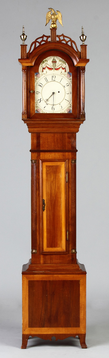 Appraisal: Bench Made Hepplewhite Style Grandmother Clock Inlaid mahogany day time