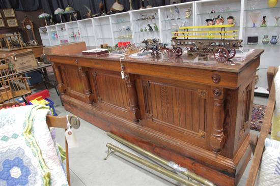 Appraisal: COPPER TOP BAR Mixed woods having paneled front and sides