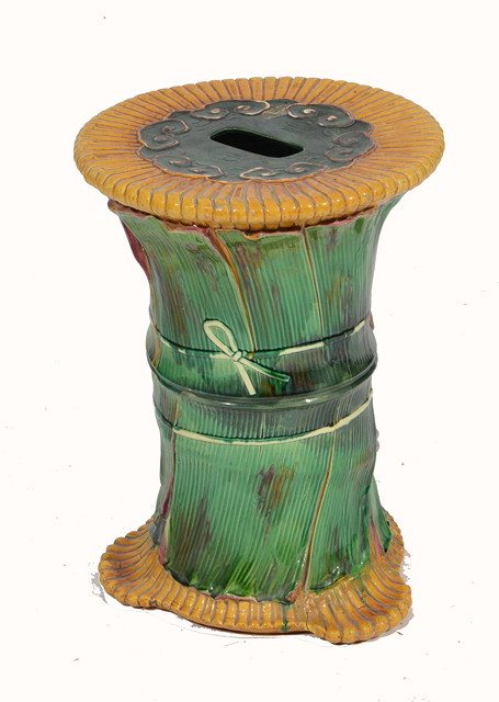 Appraisal: A MINTONS MAJOLICA JARDINIERE STAND in the form of a