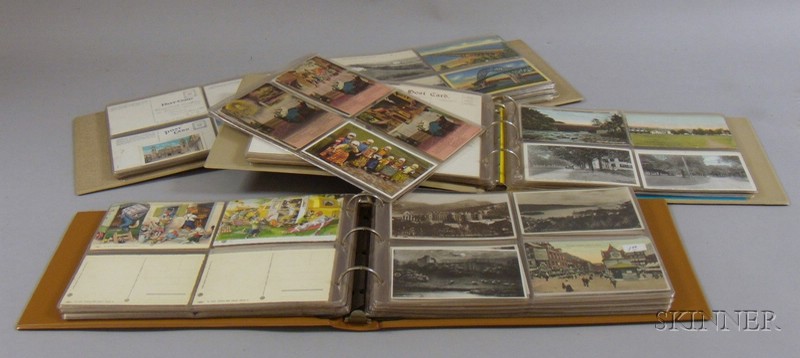 Appraisal: Three Albums of Early to Mid- th Century Postcards including