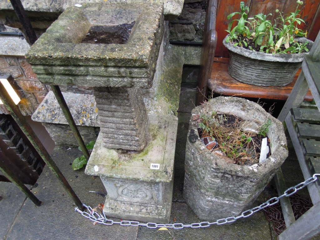 Appraisal: A small collection of weathered composition stoneware including a pair