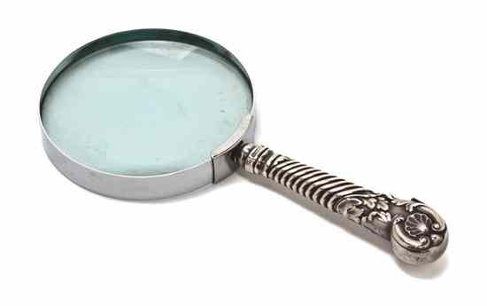 Appraisal: An English Silver Mounted Magnifying Glass Daniel Holy Co Sheffield