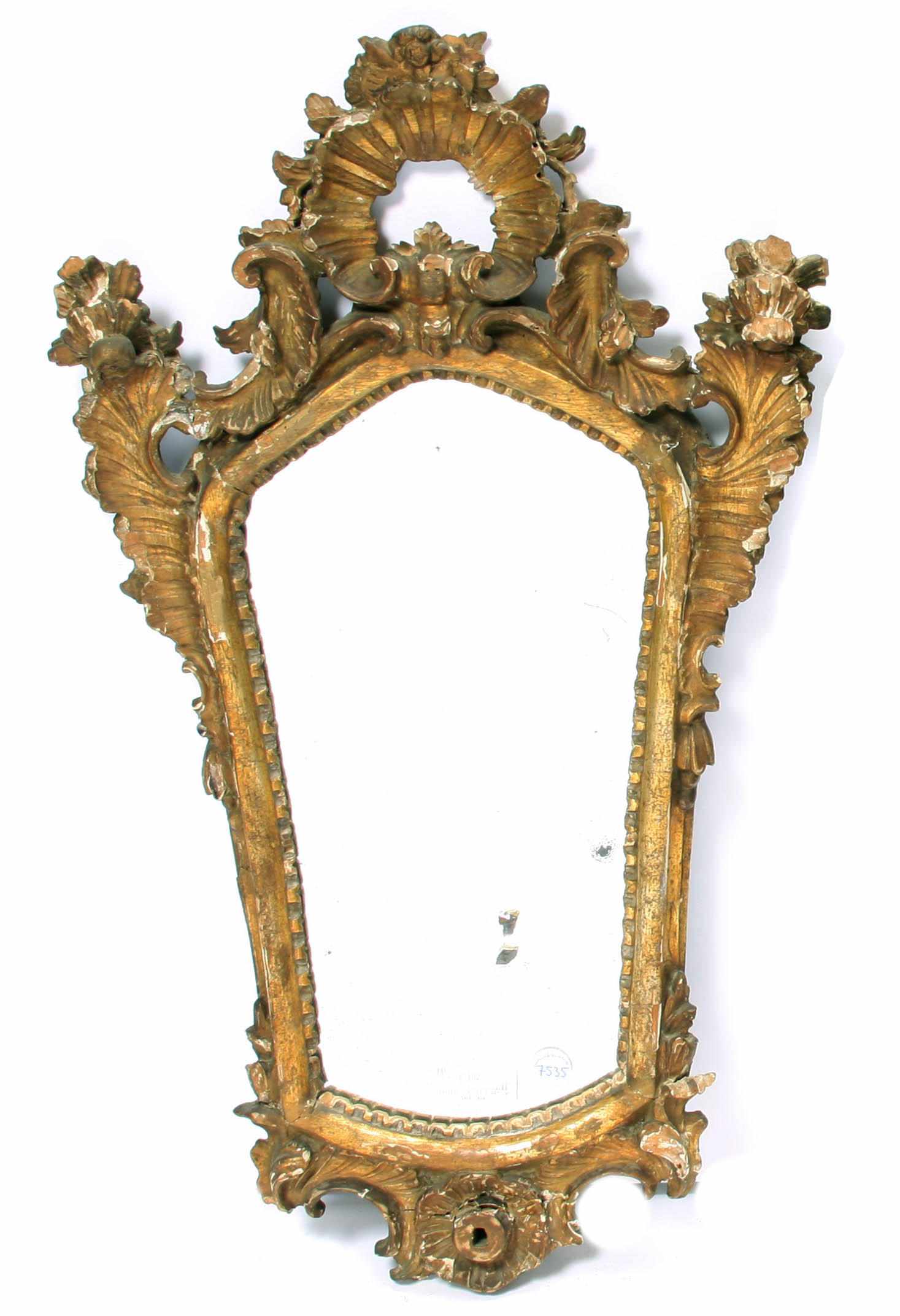 Appraisal: An Italian Rococo giltwood mirror second half th centuryheight in