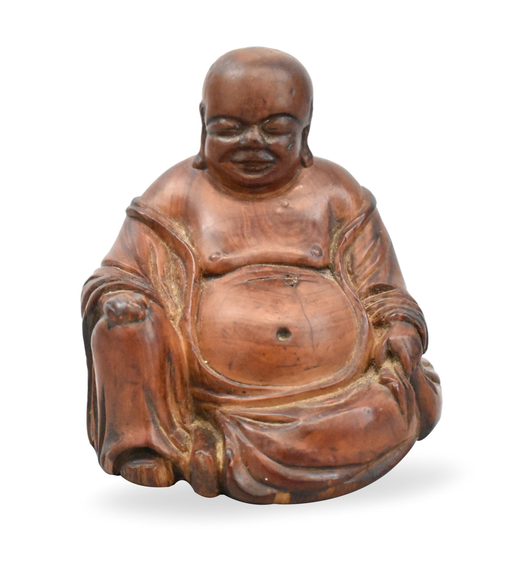 Appraisal: A Chinese wood carved buddha figure dating from the Qing