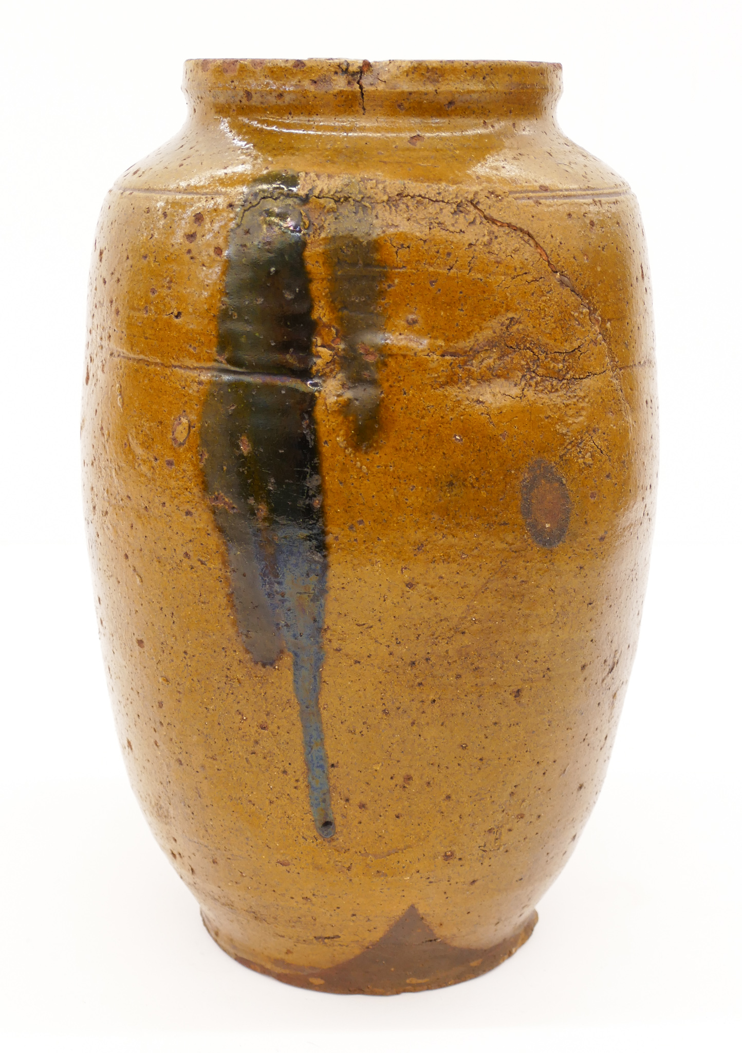 Appraisal: Japanese Edo Shigaraki Pottery Jar ''x '' A tall slender