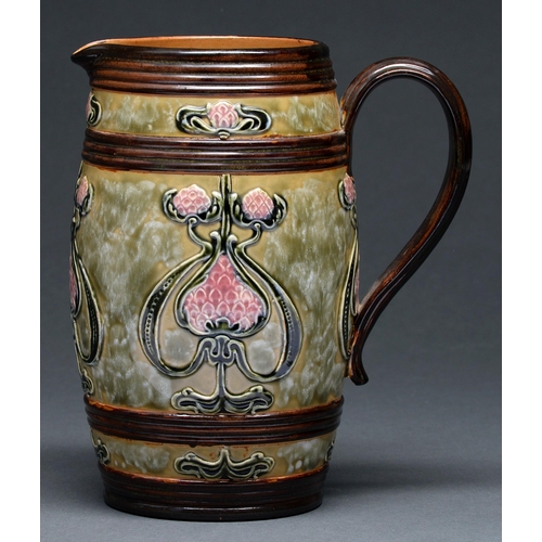 Appraisal: A Doulton ware Art Nouveau jug c of barrel shape