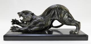 Appraisal: Attrib Raoh Schorr Bronze Sculpture of a Tiger SWITZERLAND -