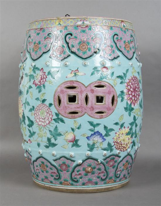 Appraisal: A Chinese Ceramic Garden Seat Height inches diameter inches