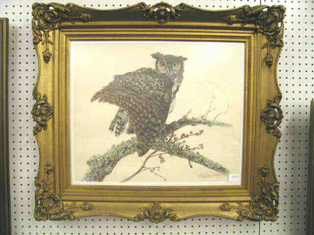 Appraisal: Sallie E Middleton Print Screech Owl signed