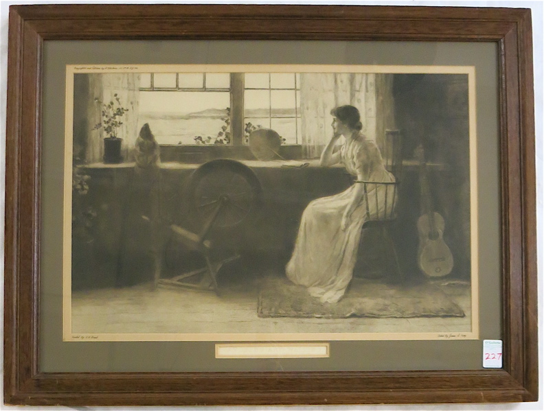 Appraisal: JAMES S KING ETCHING New Jersey - Watching and Waiting