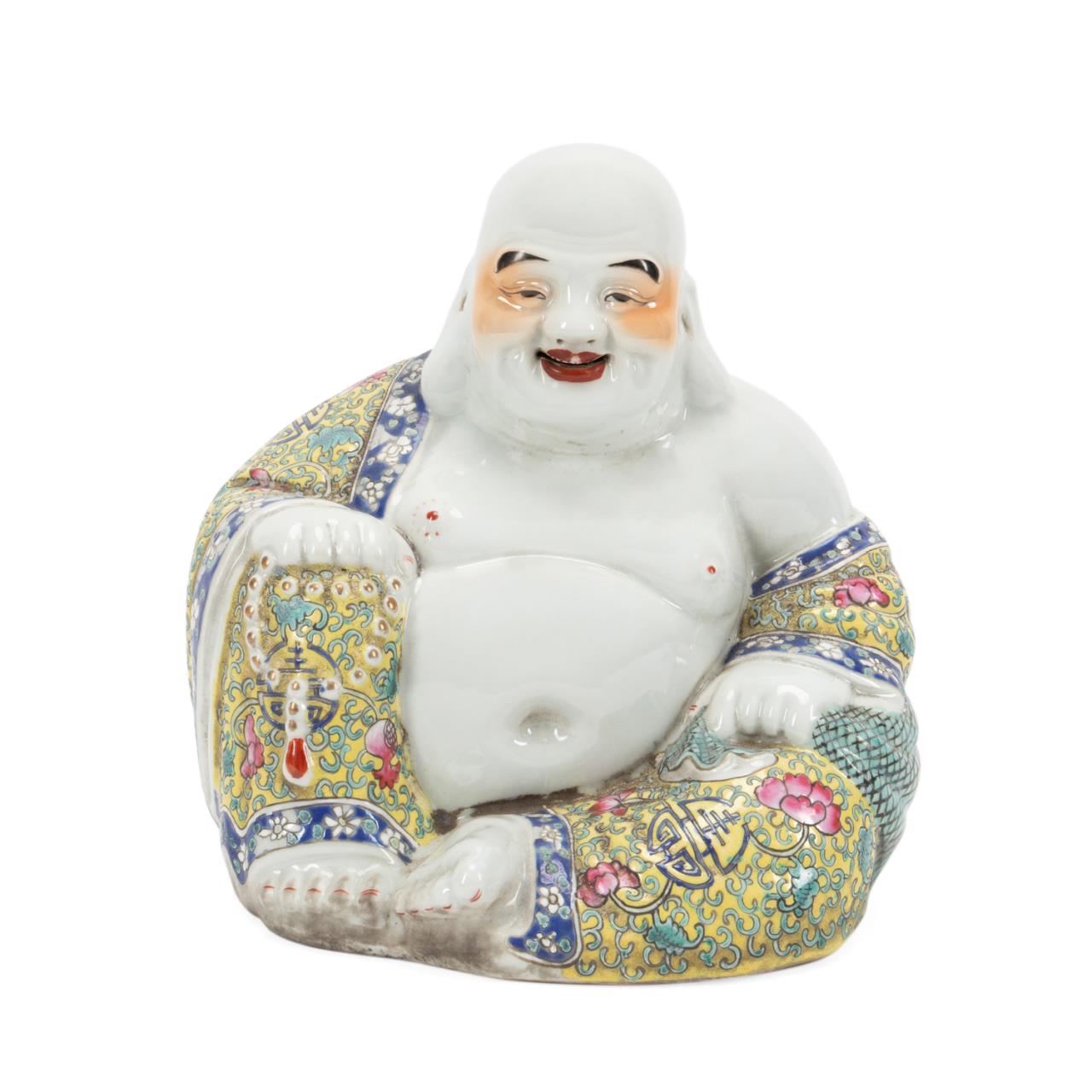 Appraisal: CHINESE FAMILLE ROSE LAUGHING BUDDHA Chinese Famille Rose Laughing Buddha