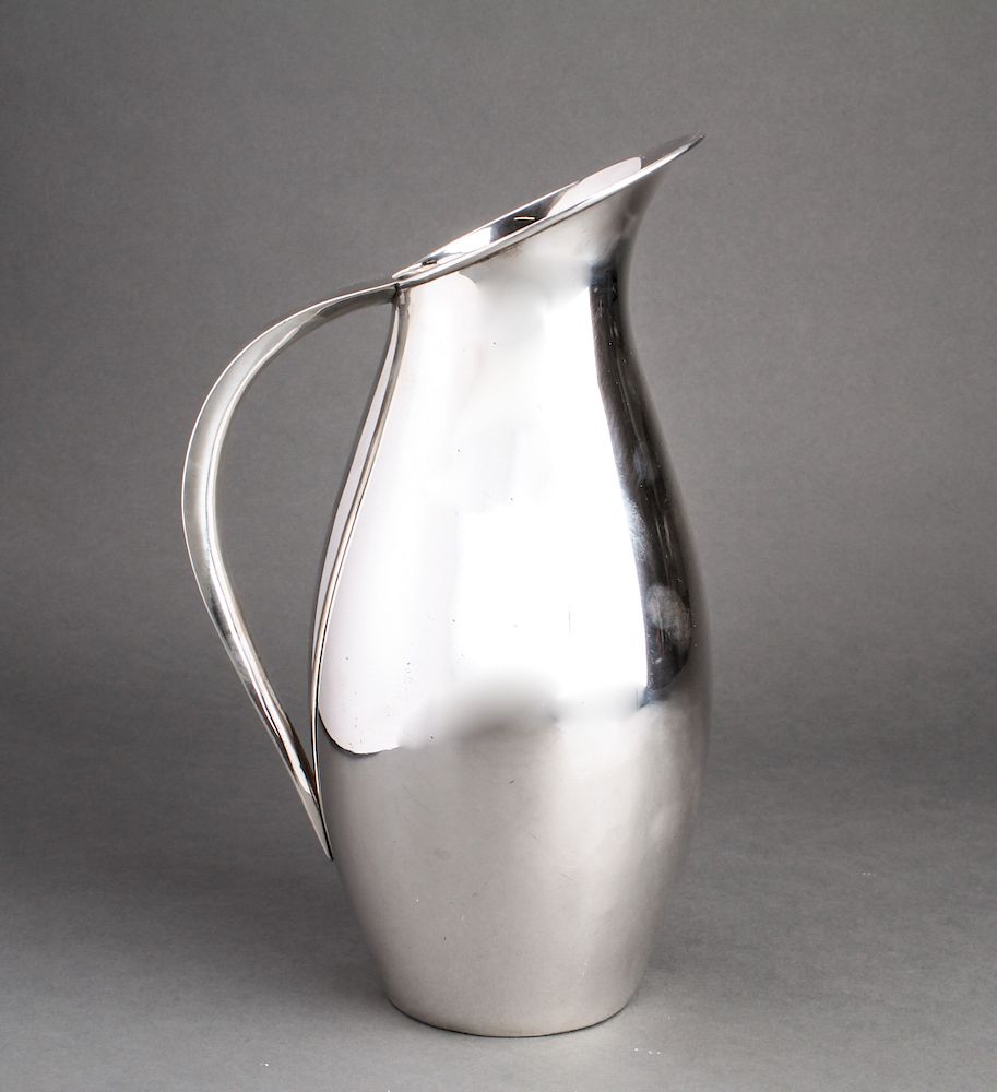 Appraisal: Modern Mid-Century Durham Sterling Silver Pitcher Modern mid-century Durham sterling