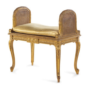 Appraisal: A Louis XV Style Giltwood Bench Late th Early th